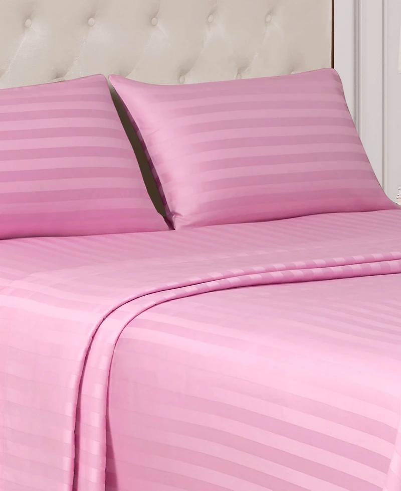Juicy Couture Royal Dreams Damask Stripe 300-Thread Count Sateen Cotton 3-Pc. Sheet Set, Twin