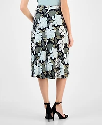 Kasper Women's Printed Pull-On Midi Skirt