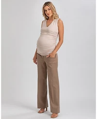 Pietro Brunelli Maternity Maternity Sleeveless Dolce Blouse with V-Neck and Side Ruching