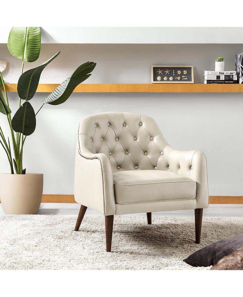 Casio 28.5" Wide Genuine Leather Barrel chair
