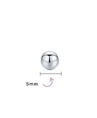 Bling Jewelry Set of 2 Minimalist Drop Ball Earrings in Sterling Silver 5MM & 6MM Sizes