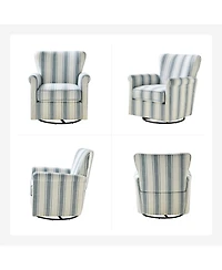Transitional Swivel Chair with Roll Armrest