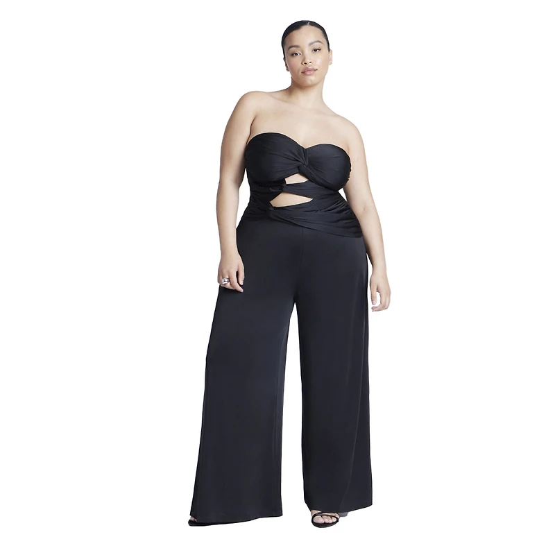 Eloquii Women's Twist Detail Jumpsuit With Cutout