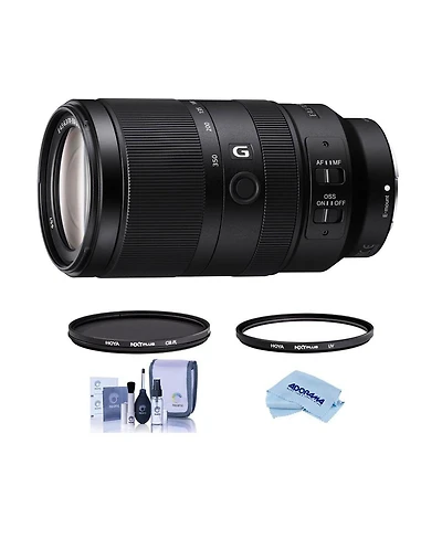 Sony E 70-350mm f/4.5-6.3 G Oss Lens, Bundle with Hoya 67mm Uv+Cpl Filter Kit, Cleaning Kit, Cleaning Cloth