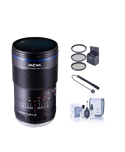 Venus Laowa 100mm f/2.8 Manual Aperture 2x Ultra Macro Apo Lens for Pentax K, Bundle with ProOptic 67mm Filter Kit, Cleaning Kit, Lens Cap Tether