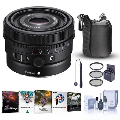 Sony Fe 40mm f/2.5 G Lens for Sony E, Bundle with 49mm Filter Kit, Cleaning Kit, Lens Case, Lens Cap Tether, Pc Software Kit