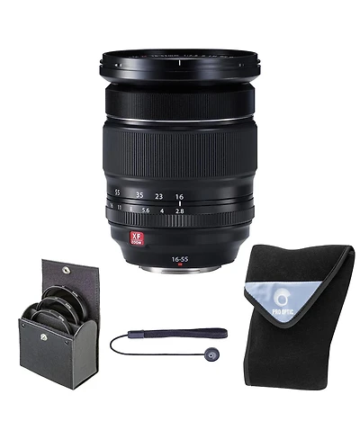 Fujifilm Xf 16-55mm f/2.8 R Lm Wr Lens, Bundle with 77mm Digital Essentials Filter Kit and 15x15" Lens Wrap