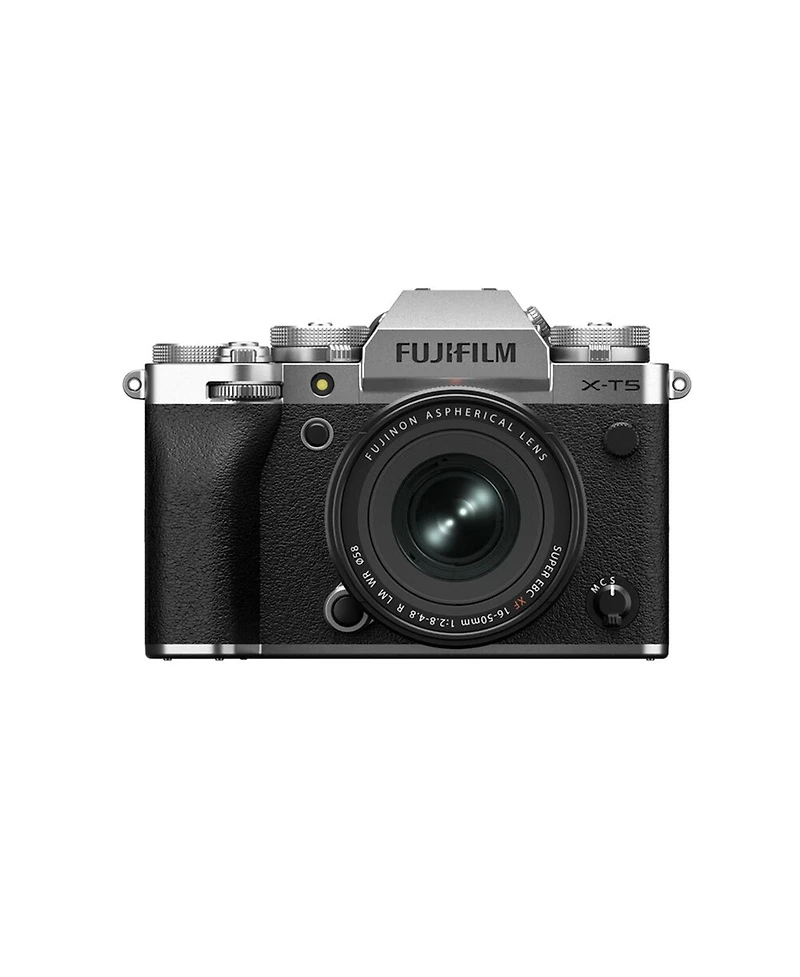 Fujifilm X-T5 Mirrorless Camera, Silver with Xf 16-50mm f/2.8-4.8 R Lm Wr Lens, Bundle with 128GB Memory Card, Shoulder Bag, Np-W235 Battery, Smart Ch