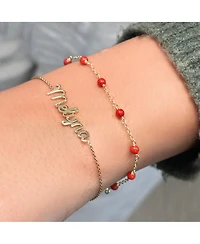 The Lovery Coral Bead Chain Bracelet 14K Gold
