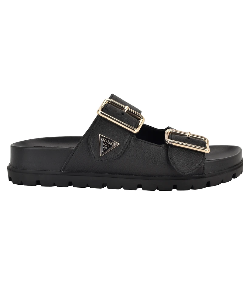 Guess Women's Fasten Double-Buckle Footbed Sandals
