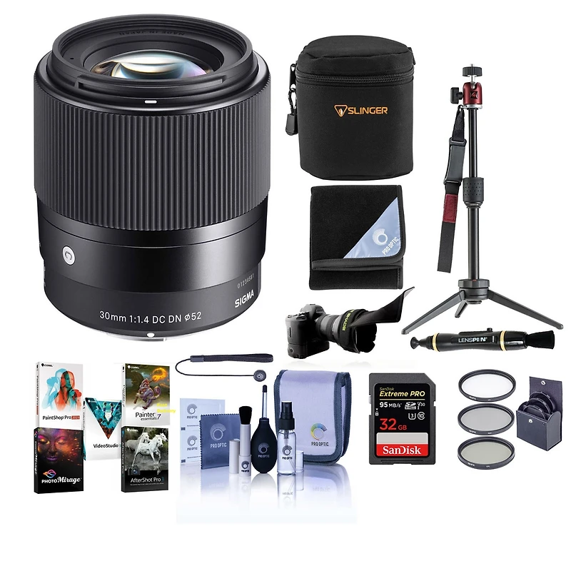 Sigma 30mm f/1.4 Dc Dn Contemporary Lens for Canon Ef-m - Bundle with Premium Accessories