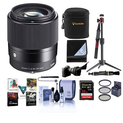 Sigma 30mm f/1.4 Dc Dn Contemporary Lens for Canon Ef-m - Bundle with Premium Accessories