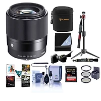 Sigma 30mm f/1.4 Dc Dn Contemporary Lens for Canon Ef-m - Bundle with Premium Accessories