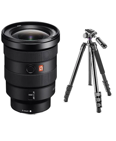 Sony Fe 16-35mm f/2.8 Gm Lens for Sony E, Bundle with Takama 3-Section Aluminum Video Tripod with Fluid Head