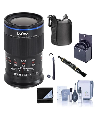 Venus Laowa 65mm f/2.8 2X Ultra Macro Apo Lens for Canon Ef-m, Bundle with ProOptic 52mm Filter Kit, Cleaning Kit, Lens Cap Tether, Lens Cleaner