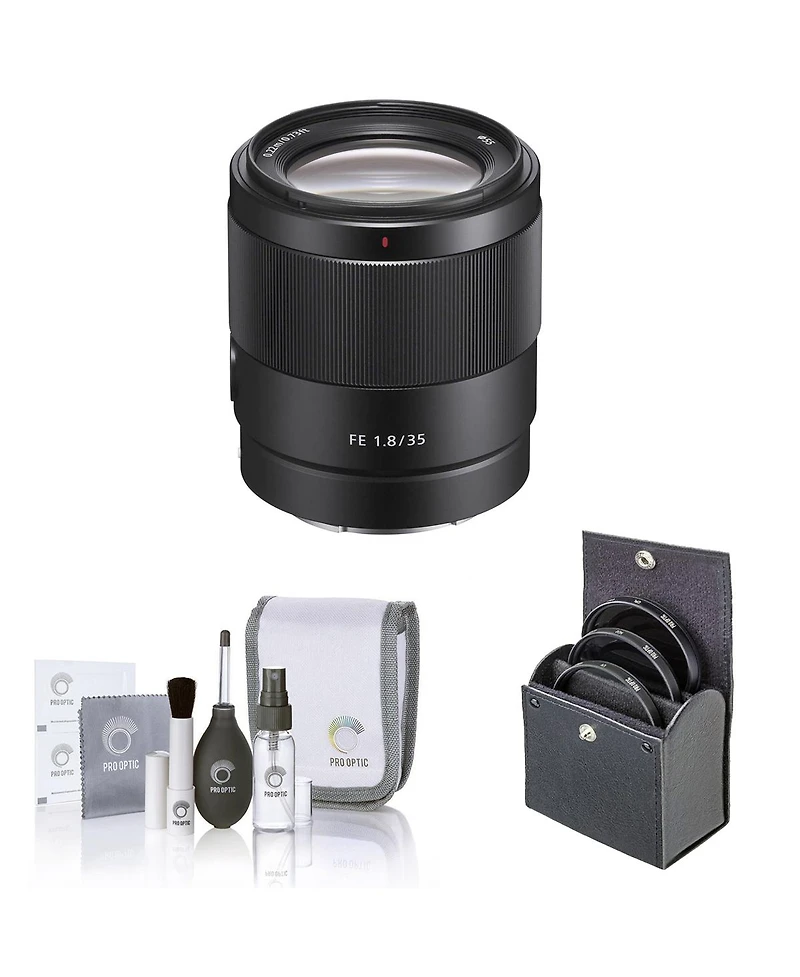 Sony Fe 35mm f/1.8 Lens for Sony E, Bundle with 55mm Filter Kit, Cleaning Kit