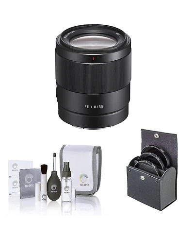 Sony Fe 35mm f/1.8 Lens for Sony E, Bundle with 55mm Filter Kit, Cleaning Kit