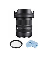 Sigma 18-50mm f/2.8 Dc Dn Contemporary Lens for Fujifilm X, Bundle with 55mm Multi Coated Uv Slim Filter, Microfiber Cleaning Cloth