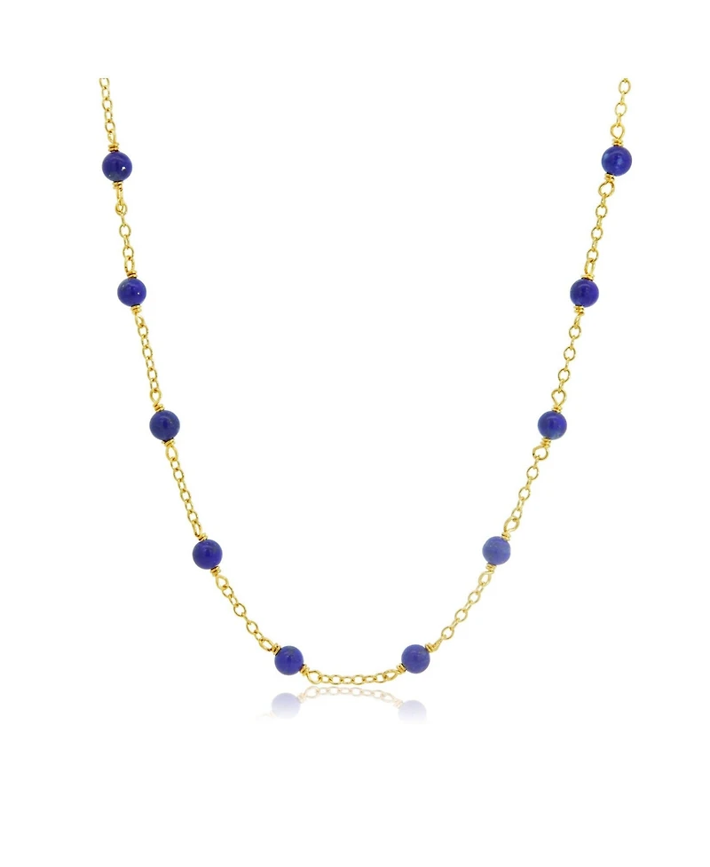 The Lovery Lapis Bead Chain Necklace 14K Gold