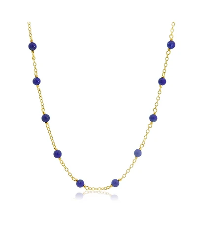 The Lovery Lapis Bead Station Necklace 14K Gold