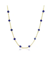 The Lovery Lapis Bead Chain Necklace 14K Gold