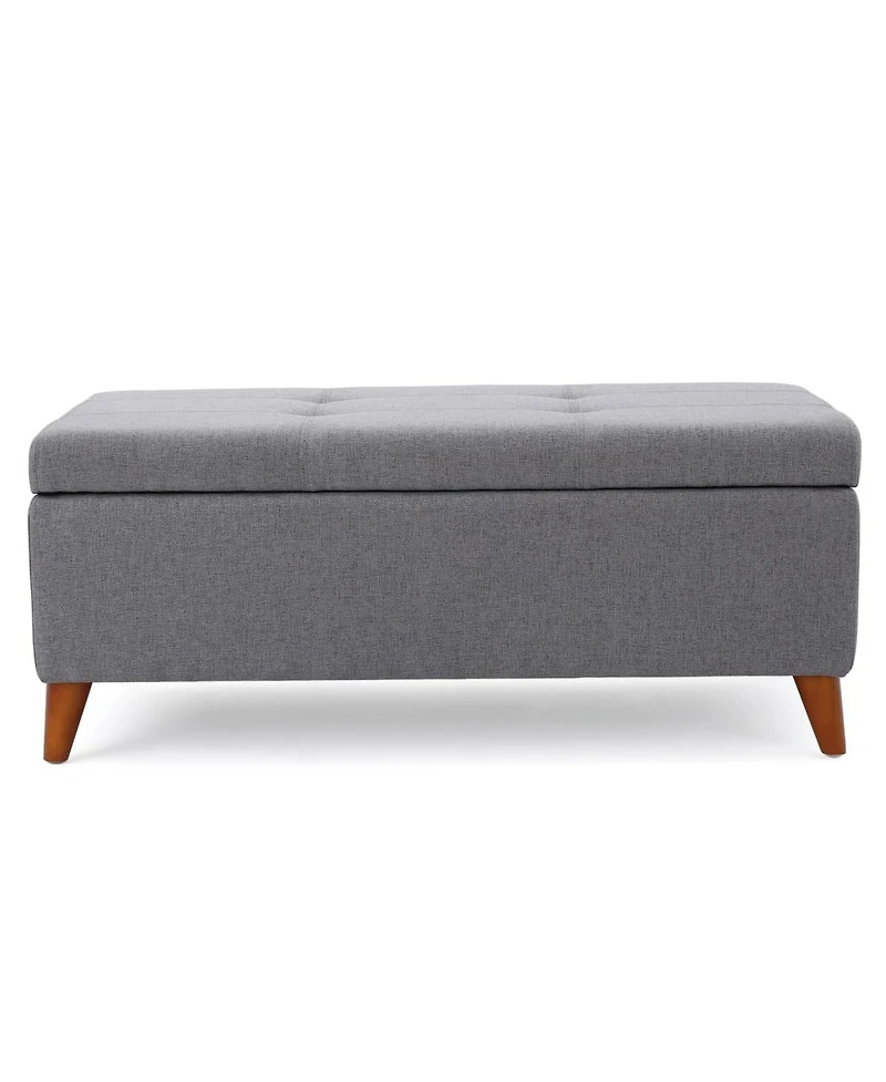 Upholstered Storage Ottoman Bench with Lift-Top, Padded Seat, and Hidden Compartment for Living Room or Office-The Pop Home