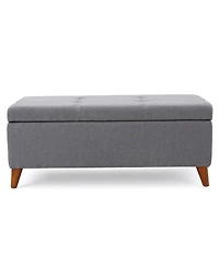 Upholstered Storage Ottoman Bench with Lift-Top, Padded Seat, and Hidden Compartment for Living Room or Office-The Pop Home