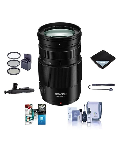 Panasonic Panasonic Lumix G Ii Vario 100-300mm f/4.0-5.6, Mirrorless Micro Four Thirds, Power O.i.s Zoom Lens Bundle with Filter Kit + Lens Wrap + Pc