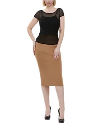 Kimi + Kai Women's Knit Pencil Pull-On Skirts