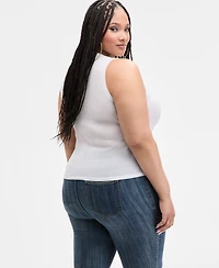 Nina Parker Trendy Plus Sheer Sweater-Knit Tank