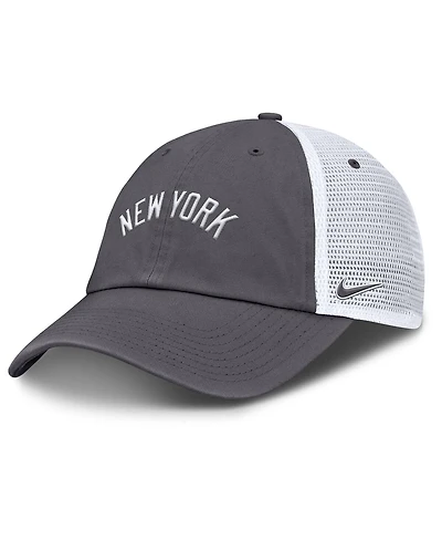 Nike Men's Gray New York Yankees Wordmark Club Adjustable Trucker Hat