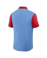 Nike Men's Light Blue/Red St. Louis Cardinals Cooperstown Collection Color-Block Victory Performance Polo Shirt