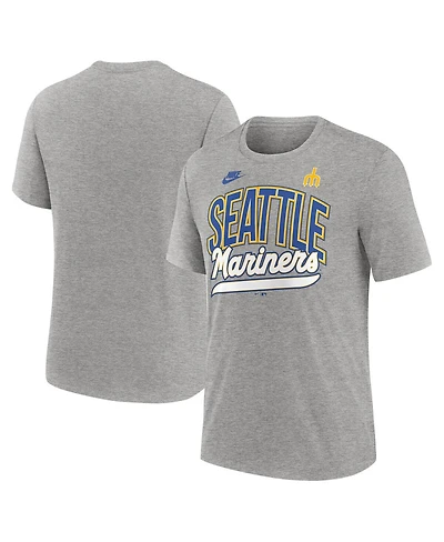 Nike Men's Heather Gray Seattle Mariners Cooperstown Collection Retro Tri-Blend T-Shirt