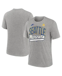 Nike Men's Heather Gray Seattle Mariners Cooperstown Collection Retro Tri-Blend T-Shirt