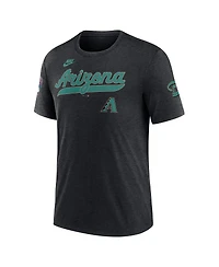 Nike Men's Heather Black Arizona Diamondbacks Cooperstown Collection Eras Tri-Blend T-Shirt