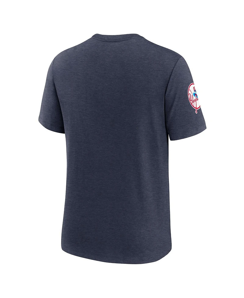 Nike Men's Heather Navy New York Yankees Cooperstown Collection Eras Tri-Blend T-Shirt