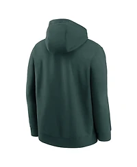Nike Men's Green Athletics Logo Club Fleece Pullover Hoodie