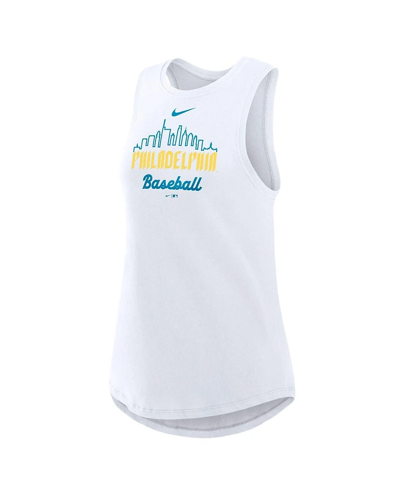 Nike Women's White Philadelphia Phillies City Connect Tri-Code High Neck Performance Tank Top