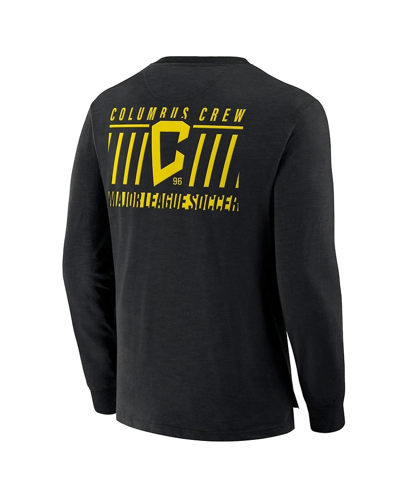Fanatics Men's Black Columbus Crew Lob Attempt Stadium Slub Long Sleeve T-Shirt