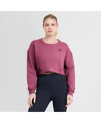 Fanatics Women's Pink Cincinnati Reds Relax Studio Cropped Pullover Sweatshirt