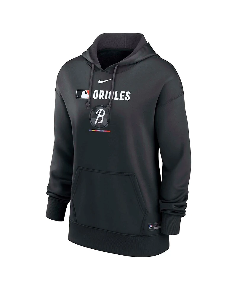 Nike Women's Black Baltimore Orioles Authentic Collection City Connect Performance Pullover Hoodie