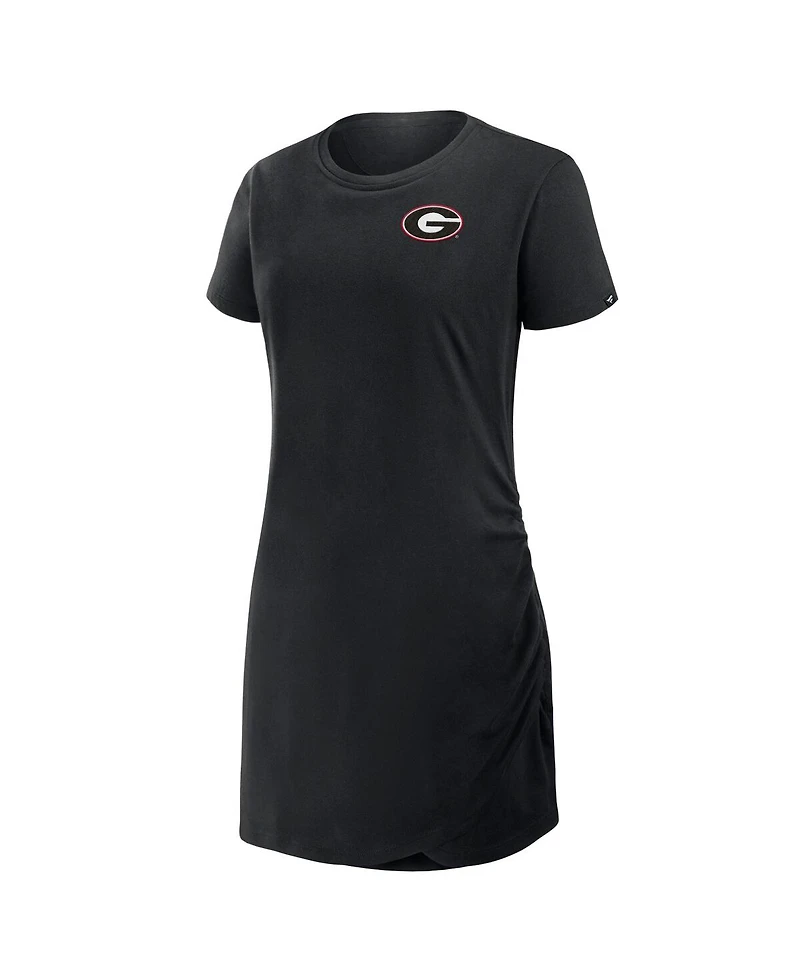 Fanatics Women's Black Georgia Bulldogs Relaxed fit Drape T-Shirt Dress
