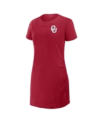 Fanatics Women's Crimson Oklahoma Sooners Relaxed fit Drape T-Shirt Dress