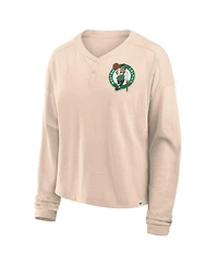 Fanatics Women's Natural Boston Celtics Boxed Out Drop Fashion Long Sleeve T-Shirt
