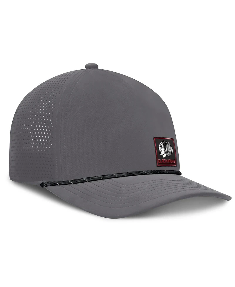Fanatics Men's Gray Chicago Blackhawks Captain Rope Adjustable Hat