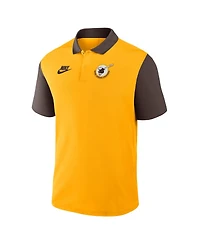 Nike Men's Gold/Brown San Diego Padres Cooperstown Collection Color-Block Victory Performance Polo Shirt