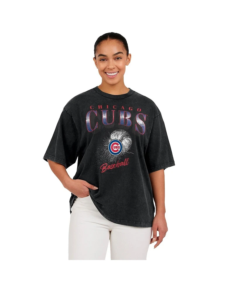 Wear By Erin Andrews Women's Charcoal Chicago Cubs Boyfriend T-Shirt