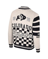 Colosseum Women's Cream Colorado Buffaloes Jacquard Full-Zip Sweater
