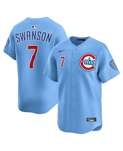 Nike Men's Dansby Swanson Baby Blue Chicago Cubs 2nd Alternate Limited Player Jersey