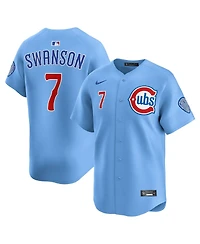 Nike Men's Dansby Swanson Baby Blue Chicago Cubs 2nd Alternate Limited Player Jersey